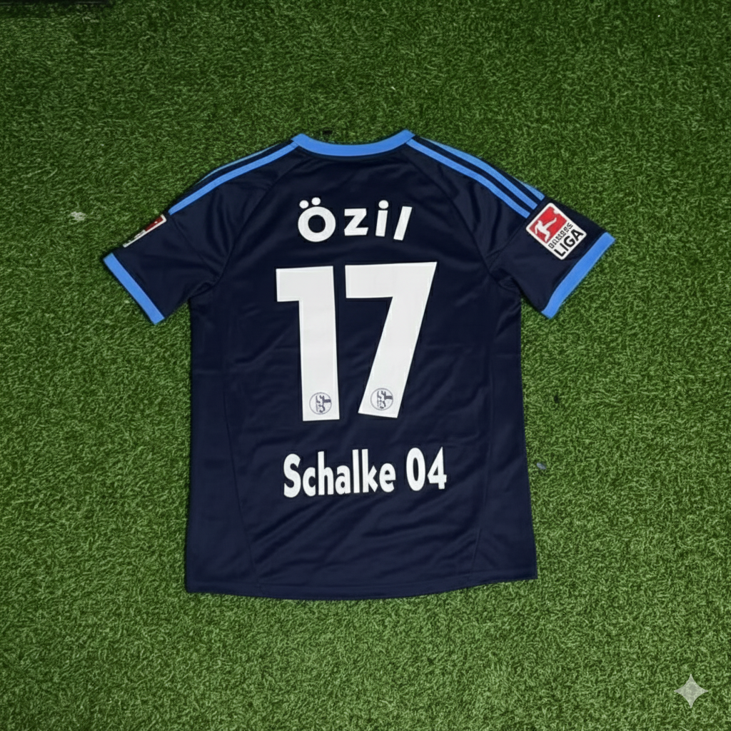 Mesut Özil Schalke 04 Retro Away Heimtrikot 10-11 Rot Fußball Trikot