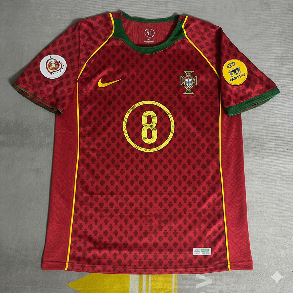 Deco Portugal EURO 2004 Retro Home Red Jersey Trikot
