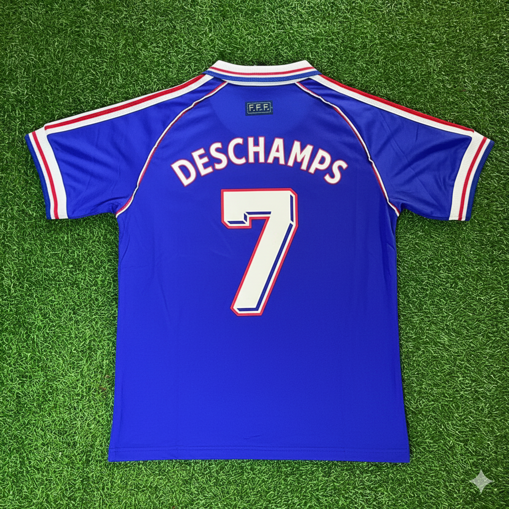 Maillot de football rétro Didier Deschamps France Coupe du monde 1998