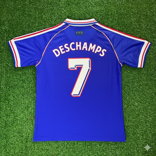 Didier Deschamps France 1998 World Cup Retro Football Jersey Maillot Trikot Soccer Shirt
