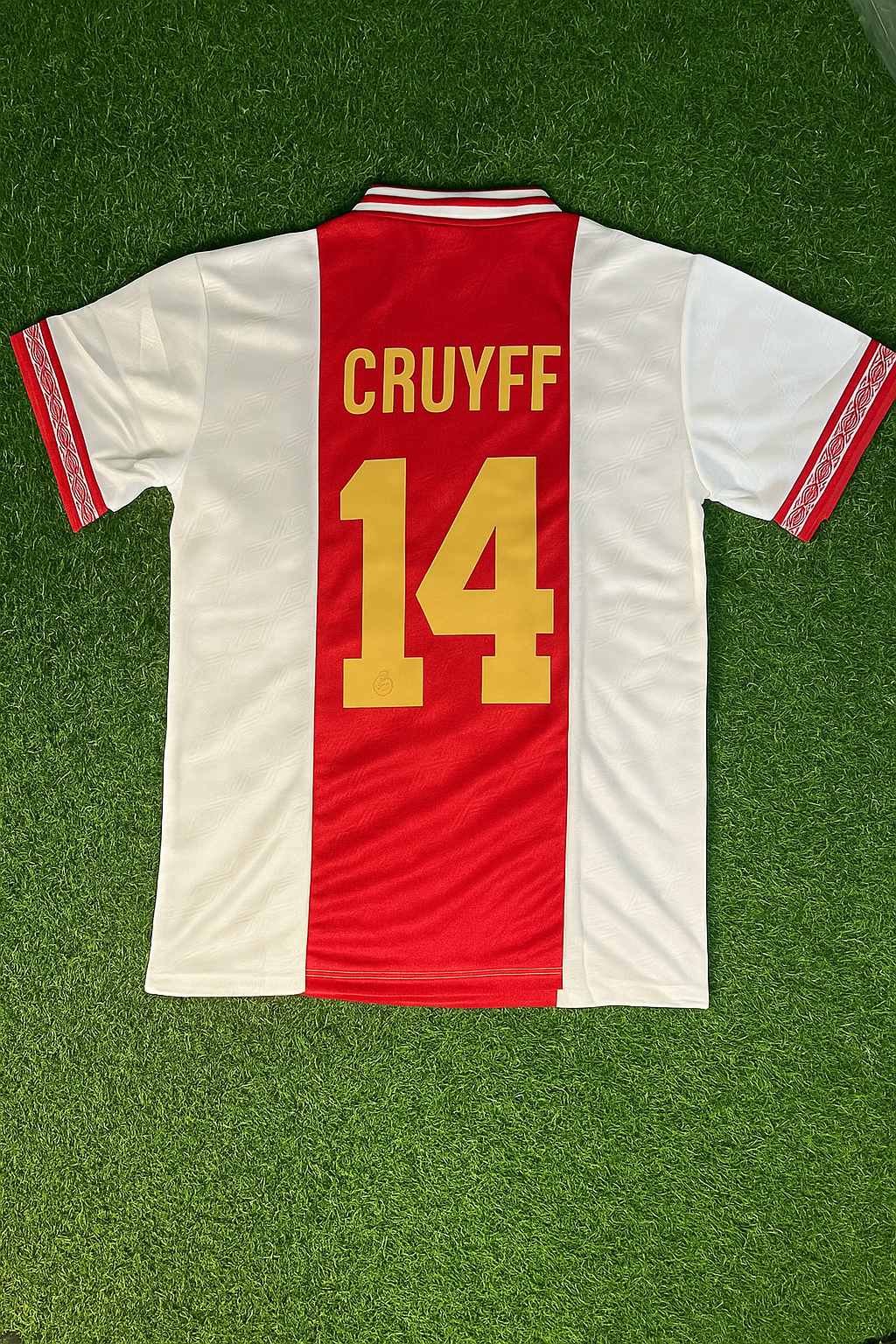 Johan Cruyff Ajax Retro Golden Printing Jersey Trikot Soccer Shirt