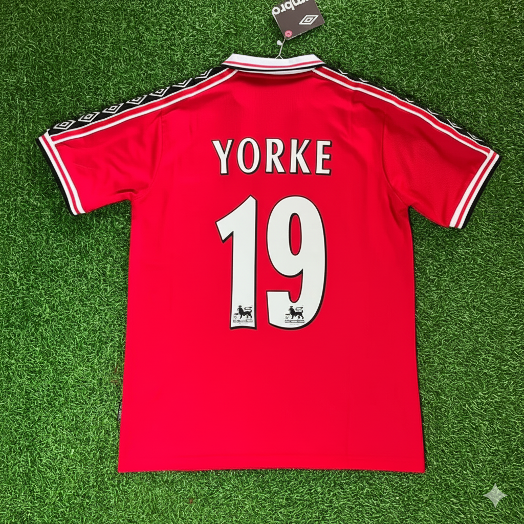 Dwight Yorke Manchester United 1999 Red Retro Jersey Maillot Trikot Maglia Soccer Shirt