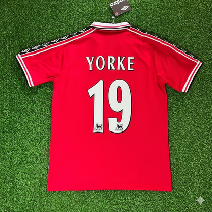Dwight Yorke Manchester United 1999 Red Retro Jersey Maillot Trikot Maglia Soccer Shirt