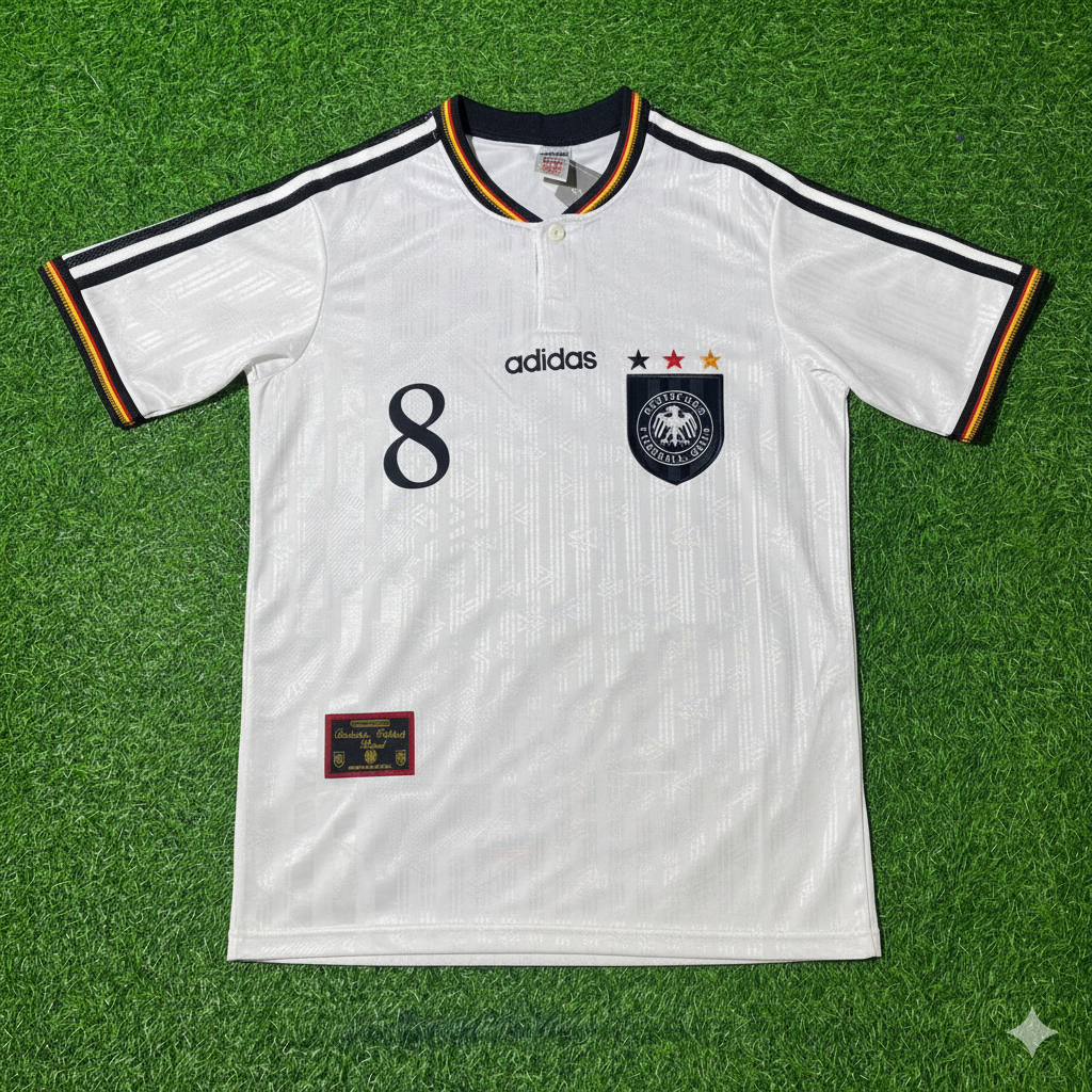 Mehmet Scholl Deutschland EM 1996 Finale Heim Retro Fußballtrikot Set
