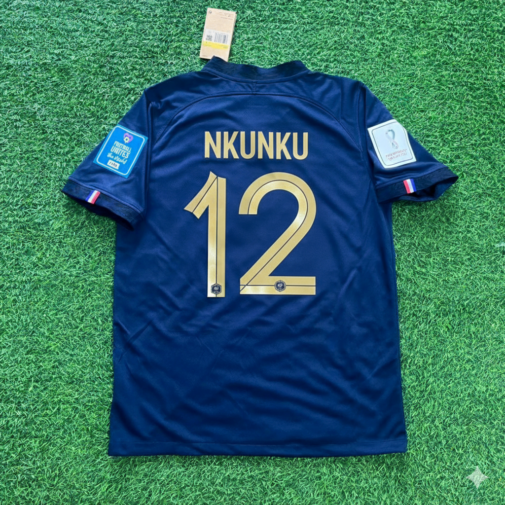 Christopher Nkunku France 2022 World Cup Final Retro Jersey Maillot Trikot Soccer Shirt