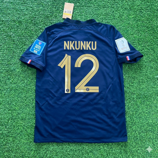 Christopher Nkunku France 2022 World Cup Final Retro Jersey Maillot Trikot Soccer Shirt