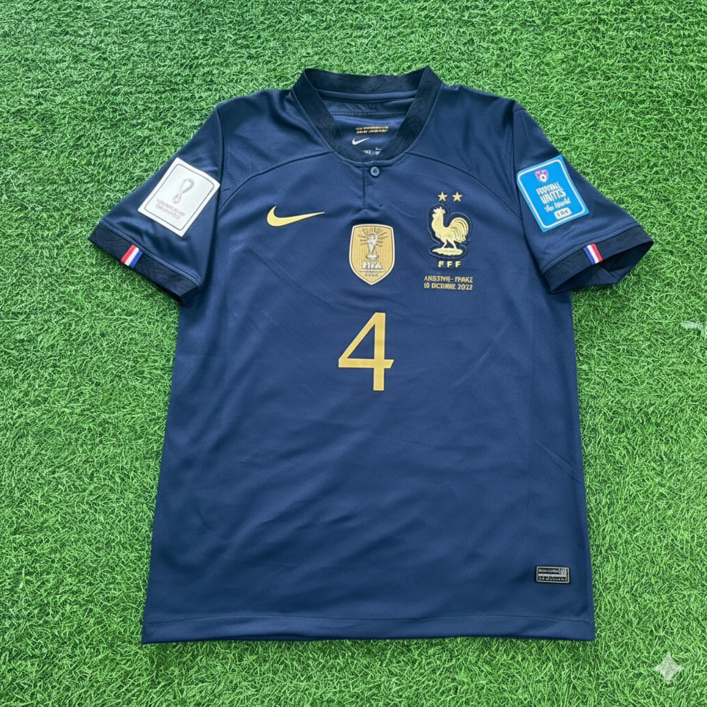 Raphael Varane France 2022 World Cup Final Retro Jersey Maillot Trikot Soccer Shirt