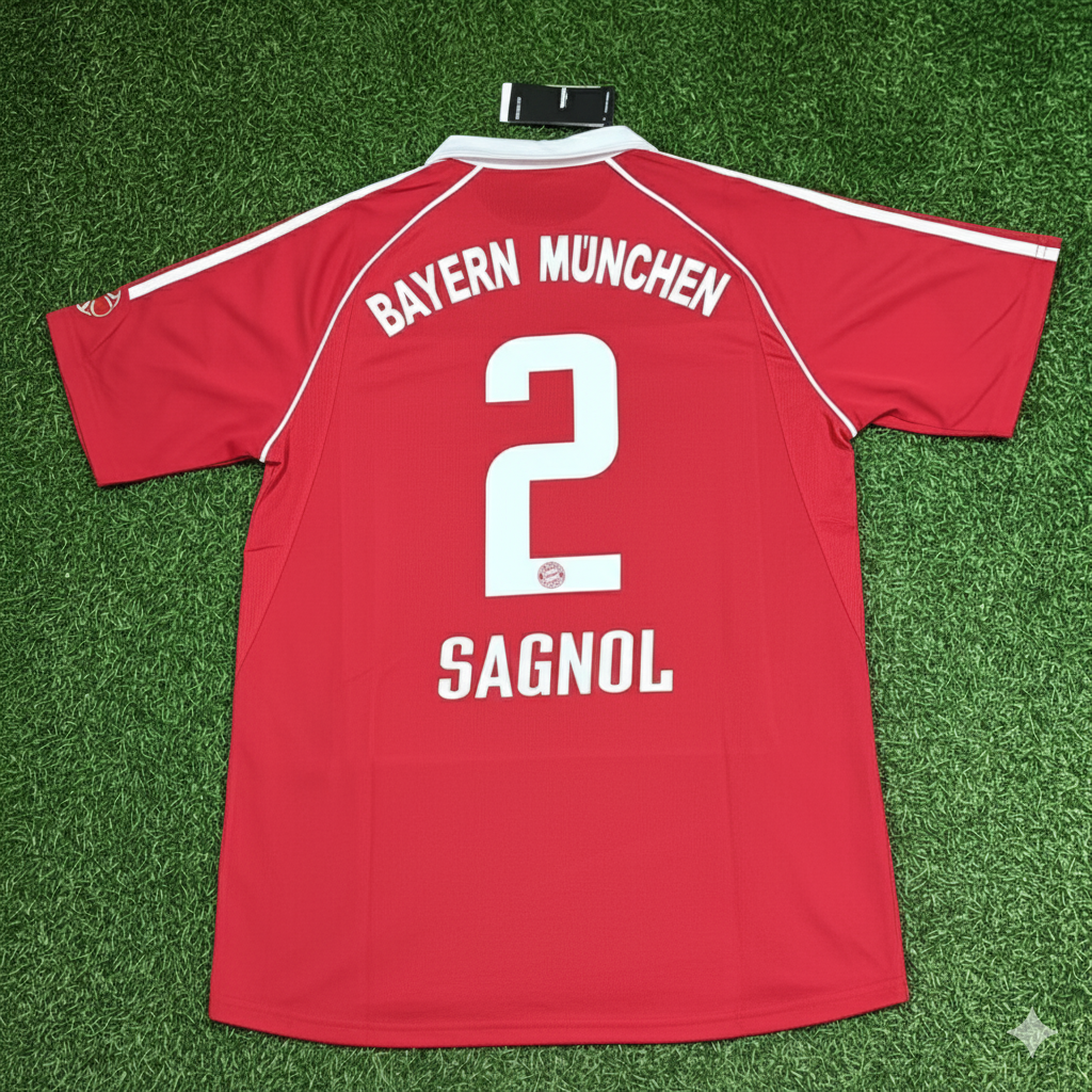 Willy Sagnol Bayern Munich 2006/07 Red Retro Football Jersey Kit