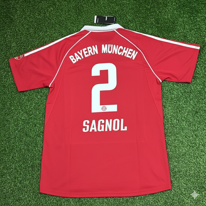 Willy Sagnol Bayern Munich 2006/07 Red Retro Football Jersey Kit