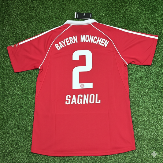 Willy Sagnol Bayern Munich 2006/07 Red Retro Football Jersey Kit