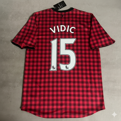 Nemanja Vidic Manchester United 2012 2013 Season Red Retro Jersey Maillot Trikot