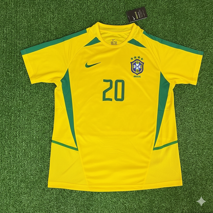 Alex de Souza Brazil 2002 World Cup Yellow Retro Football Jersey
