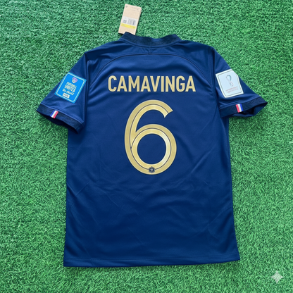 Eduardo Camavinga France 2022 World Cup Final Retro Jersey Maillot Trikot Soccer Shirt
