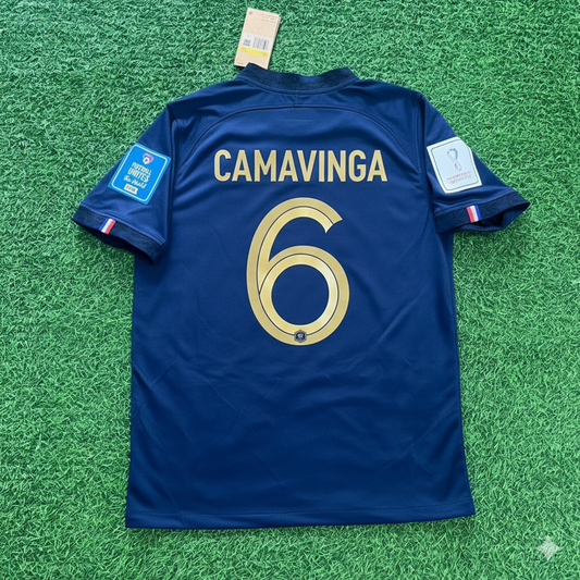 Eduardo Camavinga France 2022 World Cup Final Retro Jersey Maillot Trikot Soccer Shirt