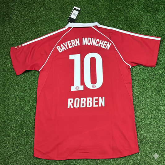 Arjeen Robben Bayern Munich 2006/07 Red Retro Football Jersey Kit