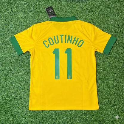 Philippe Coutinho Brazil Retro Football Jersey Kit