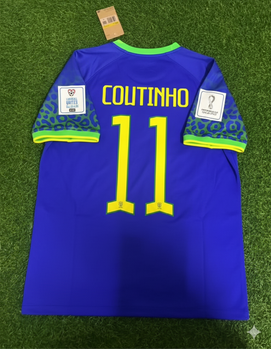 Philippe Coutinho Brazil 2022 World Cup Retro Football Jersey
