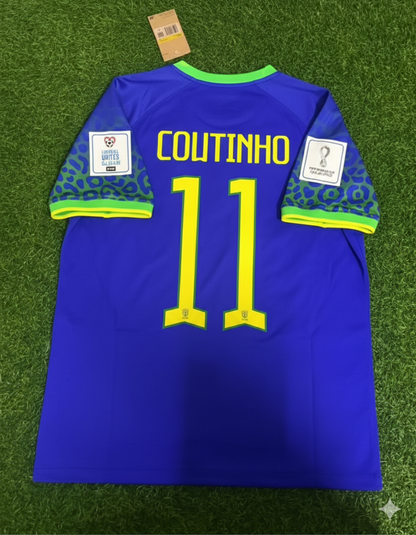 Philippe Coutinho Brazil 2022 World Cup Retro Football Jersey