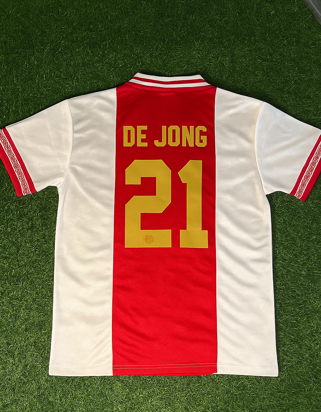 Frenkie de Jong Ajax Retro Golden Printing Jersey Trikot Soccer Shirt