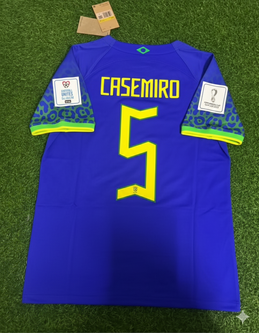 Casemiro Brazil 2022 World Cup Retro Football Jersey