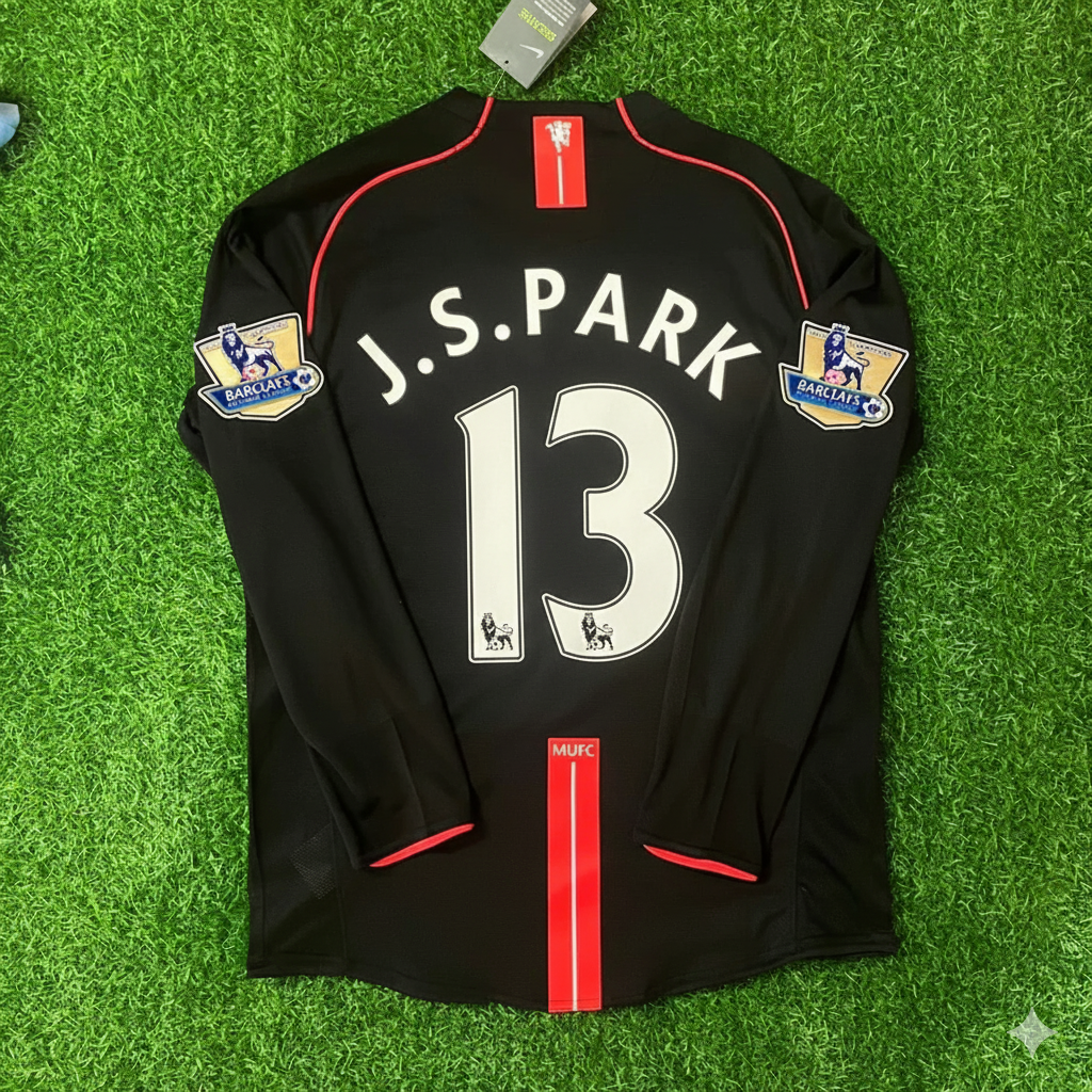 Ji-Sung Park 2007-2008 Manchester United Black Retro Jersey Trikot Camiseta Maillot