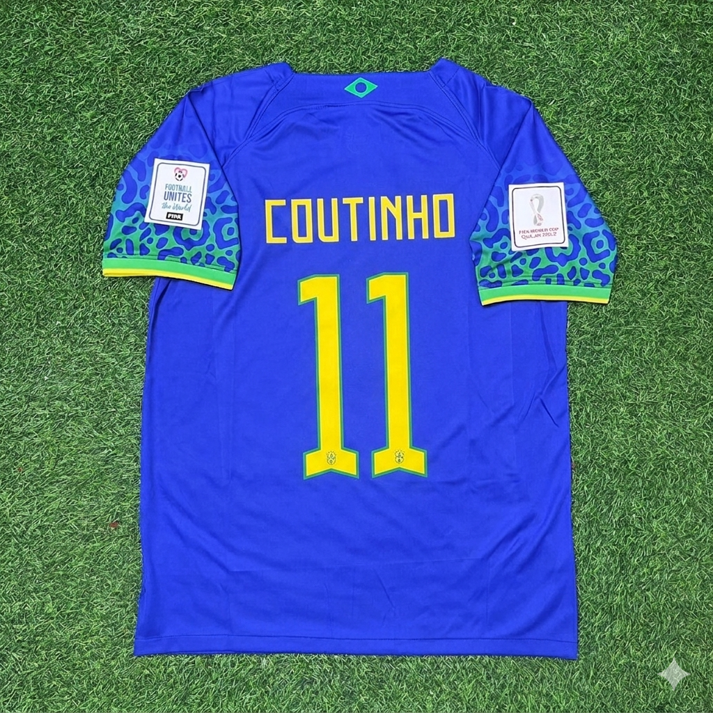Philippe Coutinho Brazil 2022 World Cup Retro Football Jersey