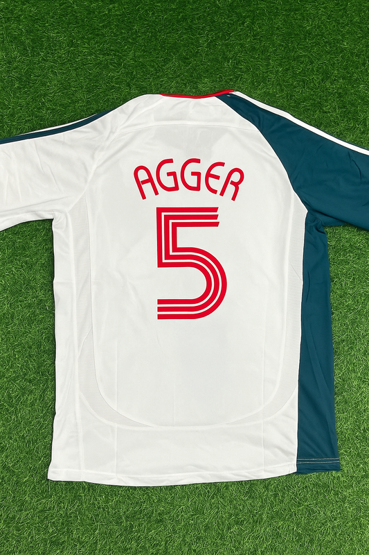 Daniel Agger Liverpool 2006 2007 White Retro Jersey