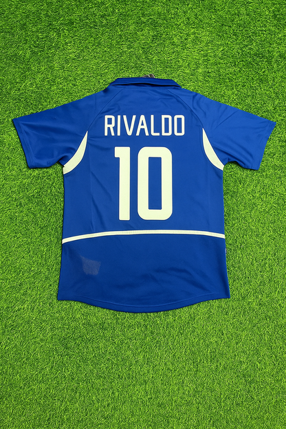 Rivaldo Brazil 2002 World Cup Retro Football Jersey Kit