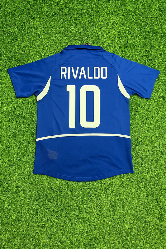 Rivaldo Brazil 2002 World Cup Retro Football Jersey Kit