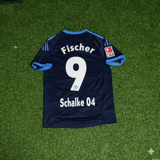 Klaus Fischer Schalke 04 Retro Away Heimtrikot Rot Fußball Trikot