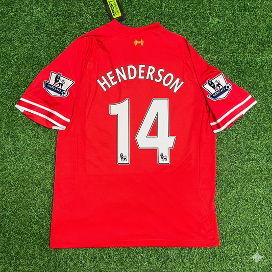 Jordan Henderson Liverpool 2013 2014 Season Red Retro Jersey Maillot Trikot Soccer Shirt