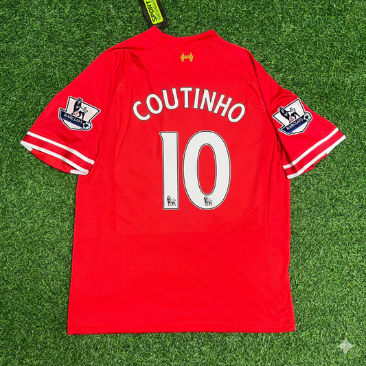 Philippe Coutinho Liverpool 2013 2014 Season Red Retro Jersey Maillot Trikot Soccer Shirt