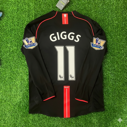 Ryan Giggs 2007-2008 Manchester United Black Retro Jersey Trikot Camiseta Maillot