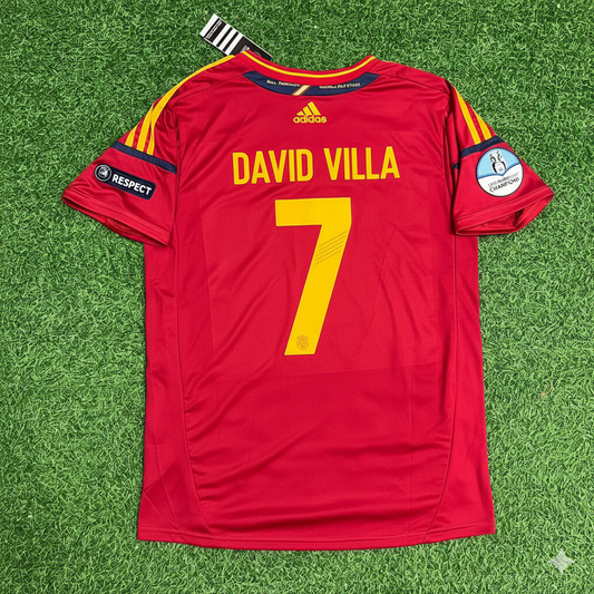 David Villa Spain EURO 2012 Final Retro Football Jersey Kit
