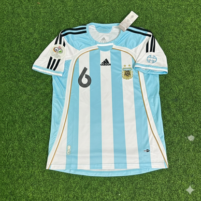Gabriel Heinze Argentina 2006 World Cup Retro Soccer Jersey Maillot Trikot
