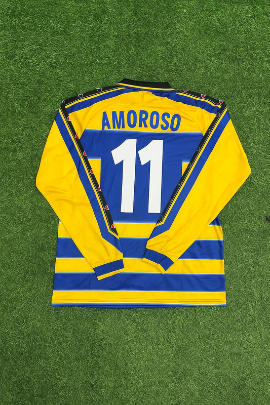 Marcio Amoroso Parma 1999/2000 Retro Long Sleeve Football Jersey Kit