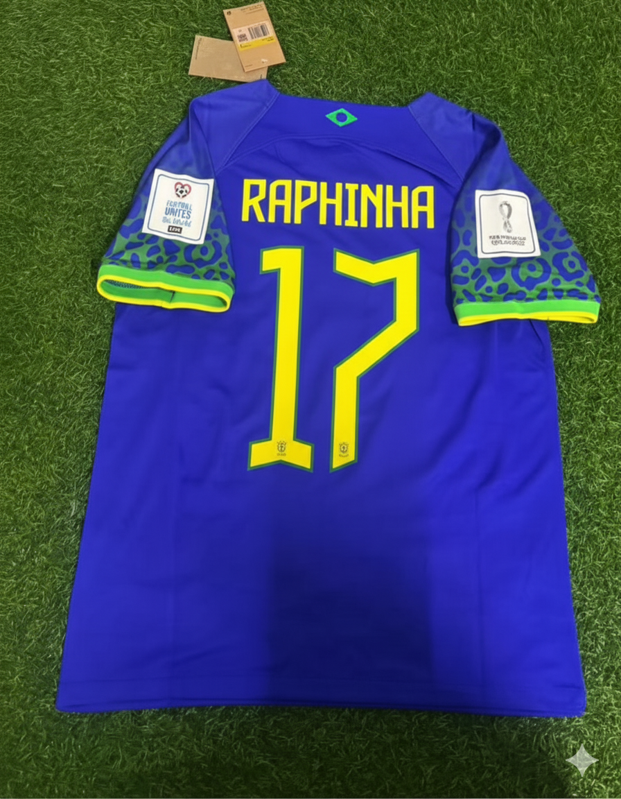 Raphinha Brazil 2022 World Cup Retro Football Jersey