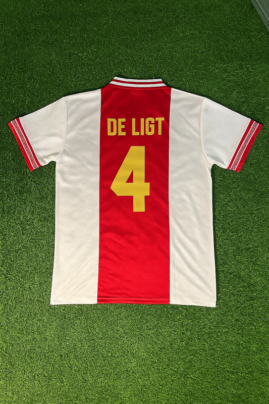 Matthijs de Ligt Ajax Retro Golden Printing Jersey Trikot Soccer Shirt