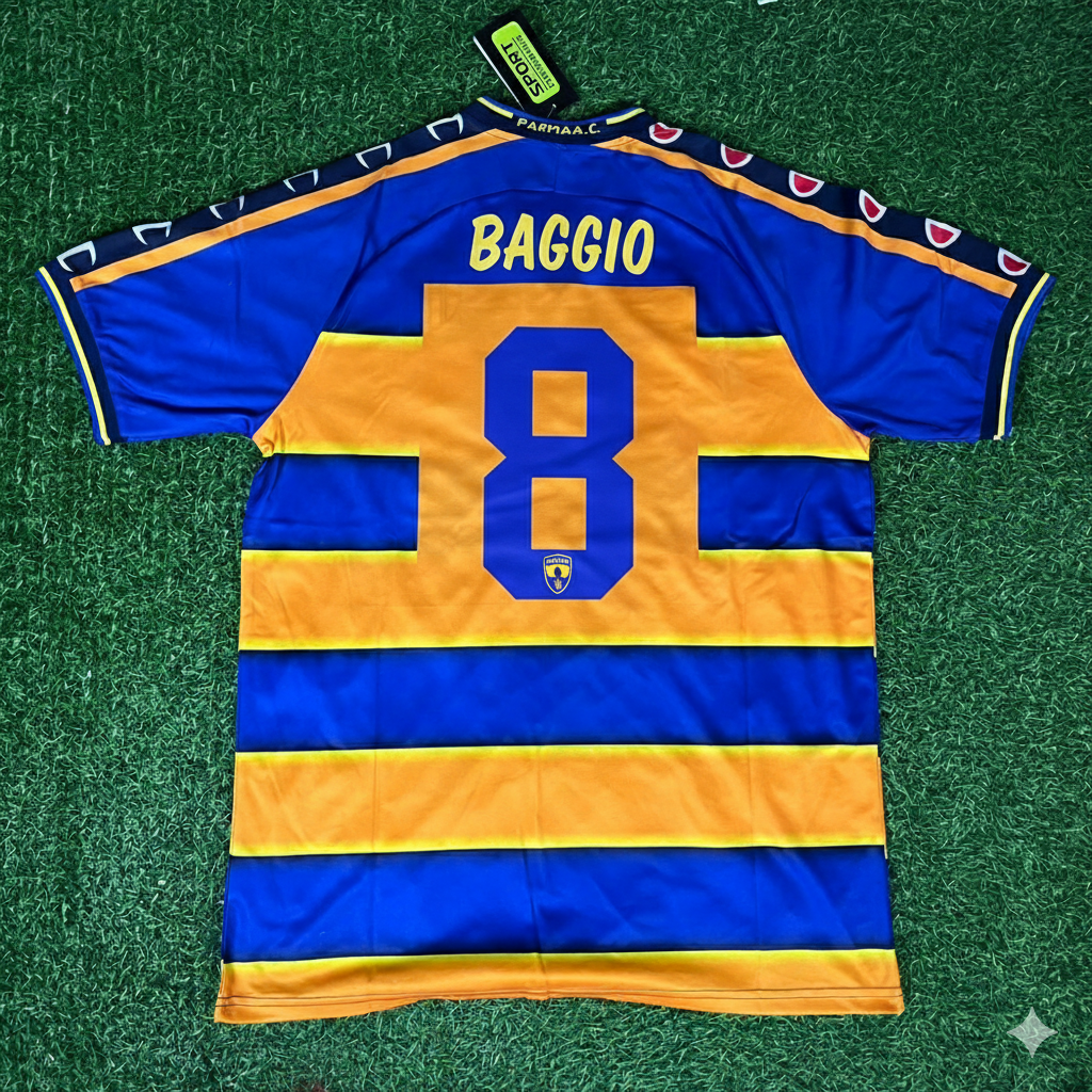 Dino Baggio Parma Calcio 98-99 Retro Jersey Maillot Trikot Soccer Shirt