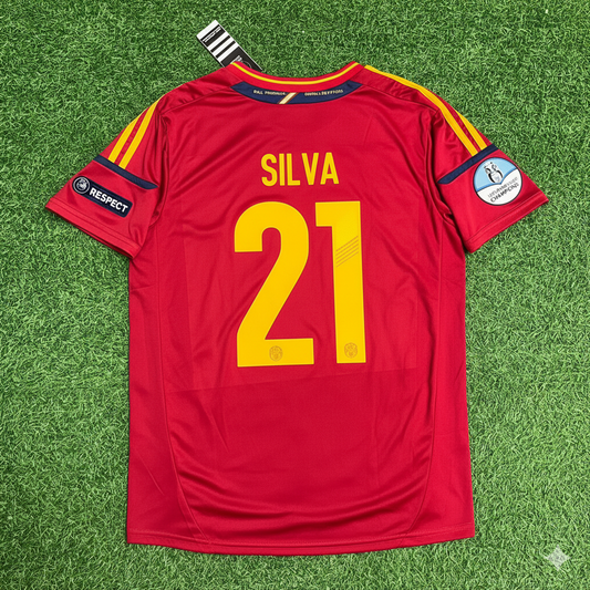 David Silva Spain EURO 2012 Final Retro Football Jersey Kit