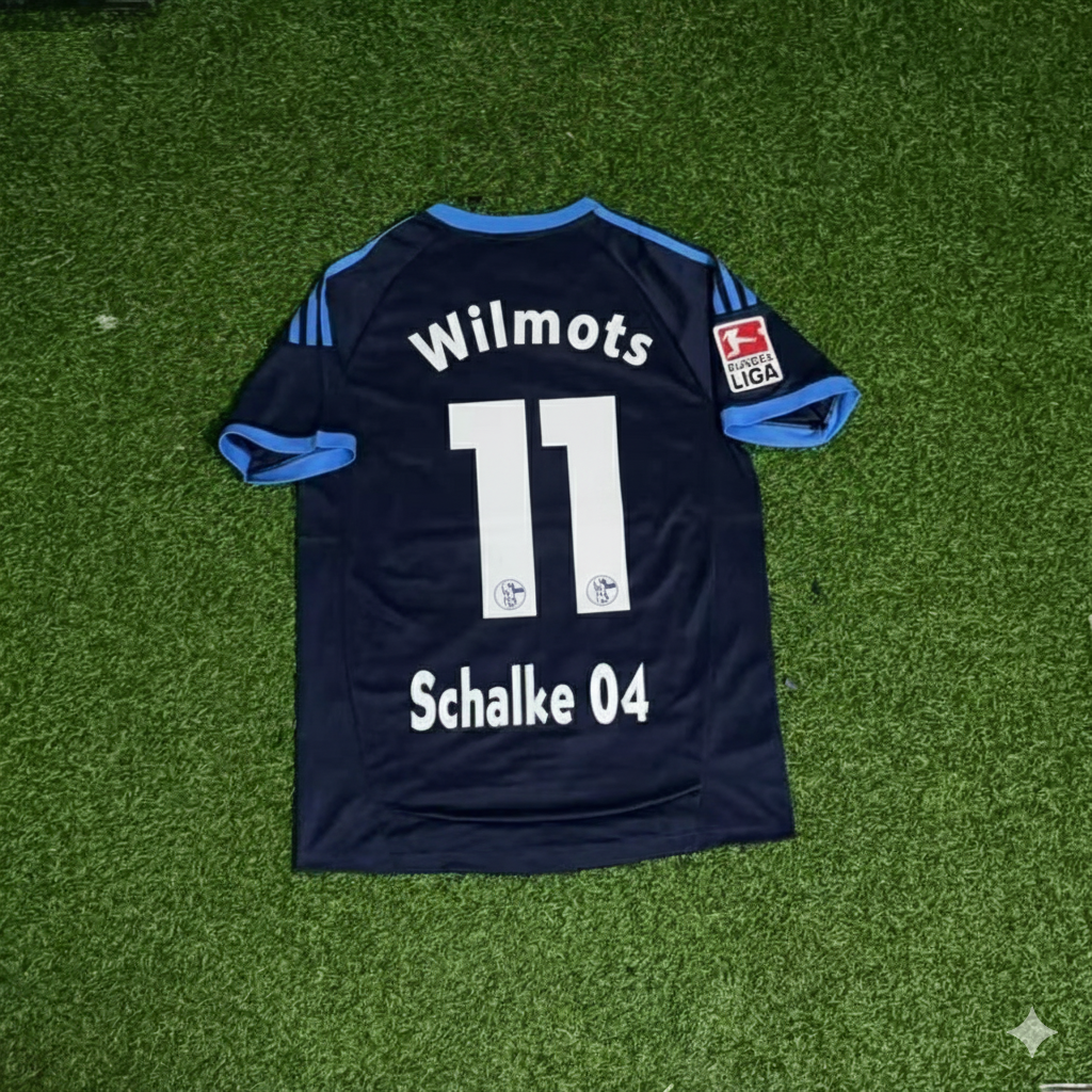 Marc Wilmots Schalke 04 Retro Away Heimtrikot Rot Fußball Trikot