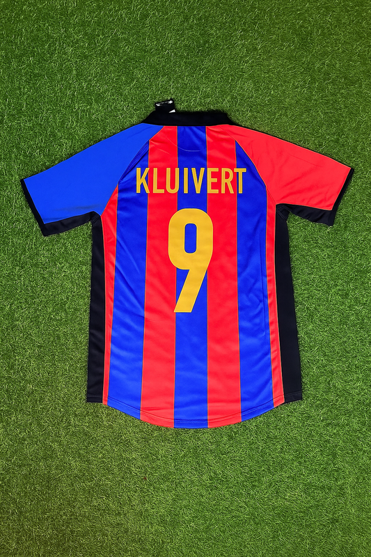 Patrick Kluivert 9 – Barcelona 2001/2002 Home Retro Kit Jersey Trikot Maillot Soccer Shirt