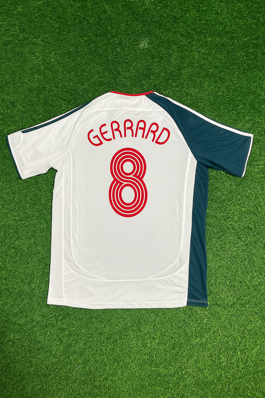 Steven Gerrard Liverpool 2006 2007 White Retro Jersey