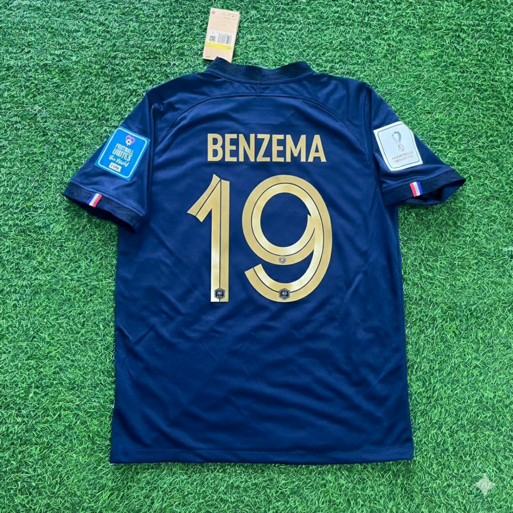 Karim Benzema France 2022 World Cup Final Retro Jersey Maillot Trikot Soccer Shirt
