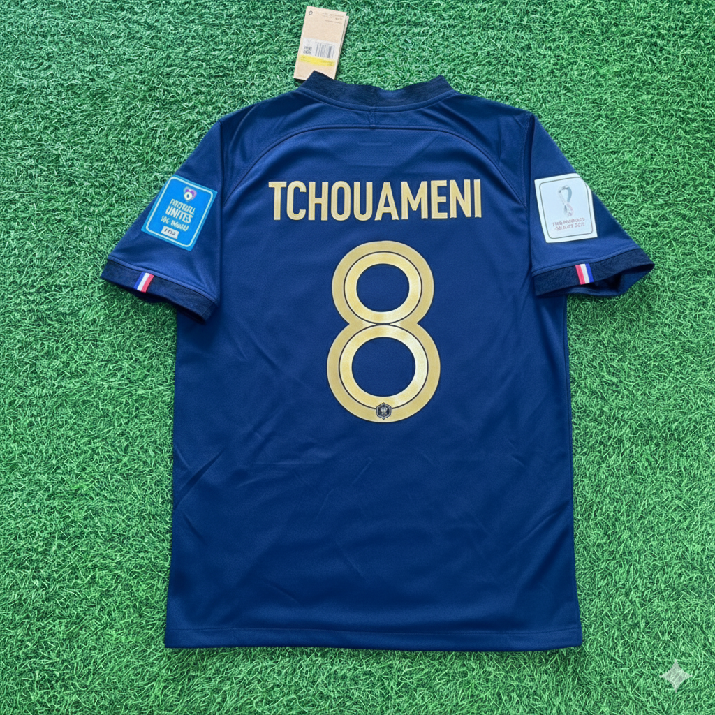 Aurelien Tchouameni France 2022 World Cup Final Retro Jersey Maillot Trikot Soccer Shirt
