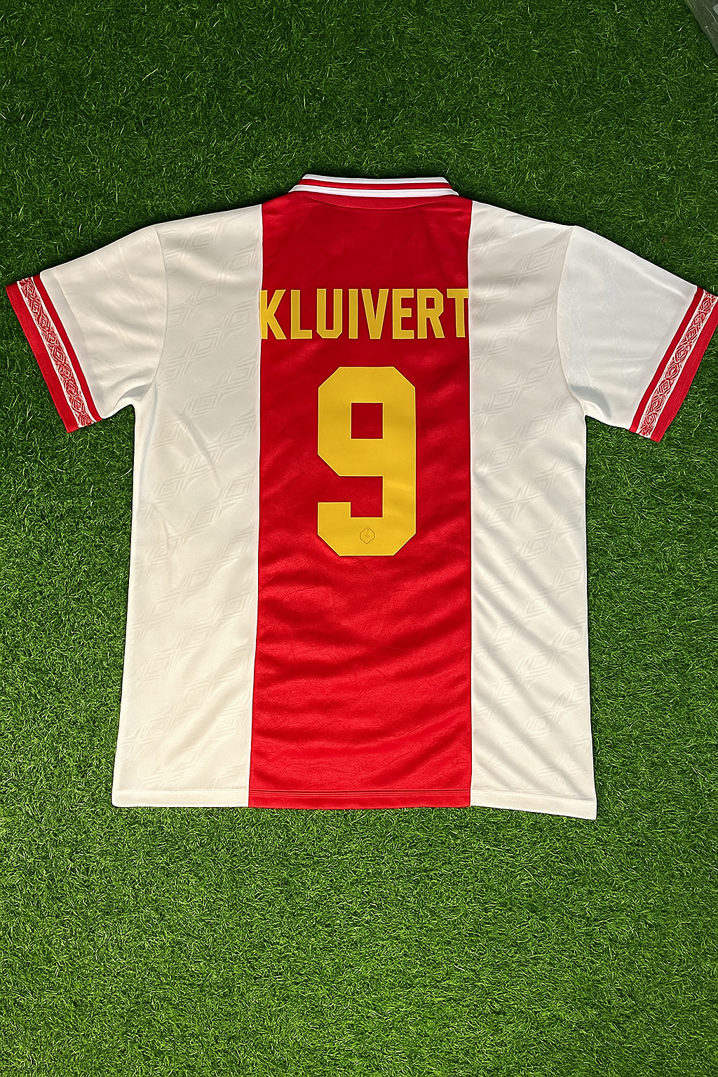 Patrick Kluivert Ajax Retro Golden Printing Jersey Trikot Soccer Shirt