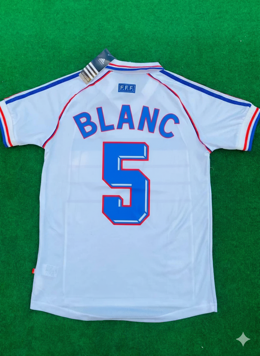 Laurent Blanc France 1998 World Cup Retro Jersey Maillot Trikot