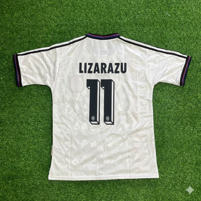 Bixente Lizarazu Bayern Munich 1997-1998 Away White Retro Football Jersey Kit