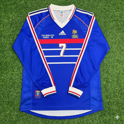 Ousmane Dembele France 1998 World Cup Retro Long Sleeve Football Jersey Maillot Trikot Soccer Shirt