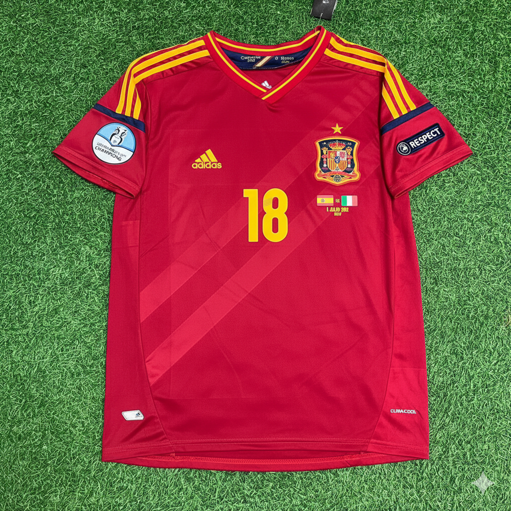 Jordi Alba Spain EURO 2012 Final Retro Football Jersey Kit